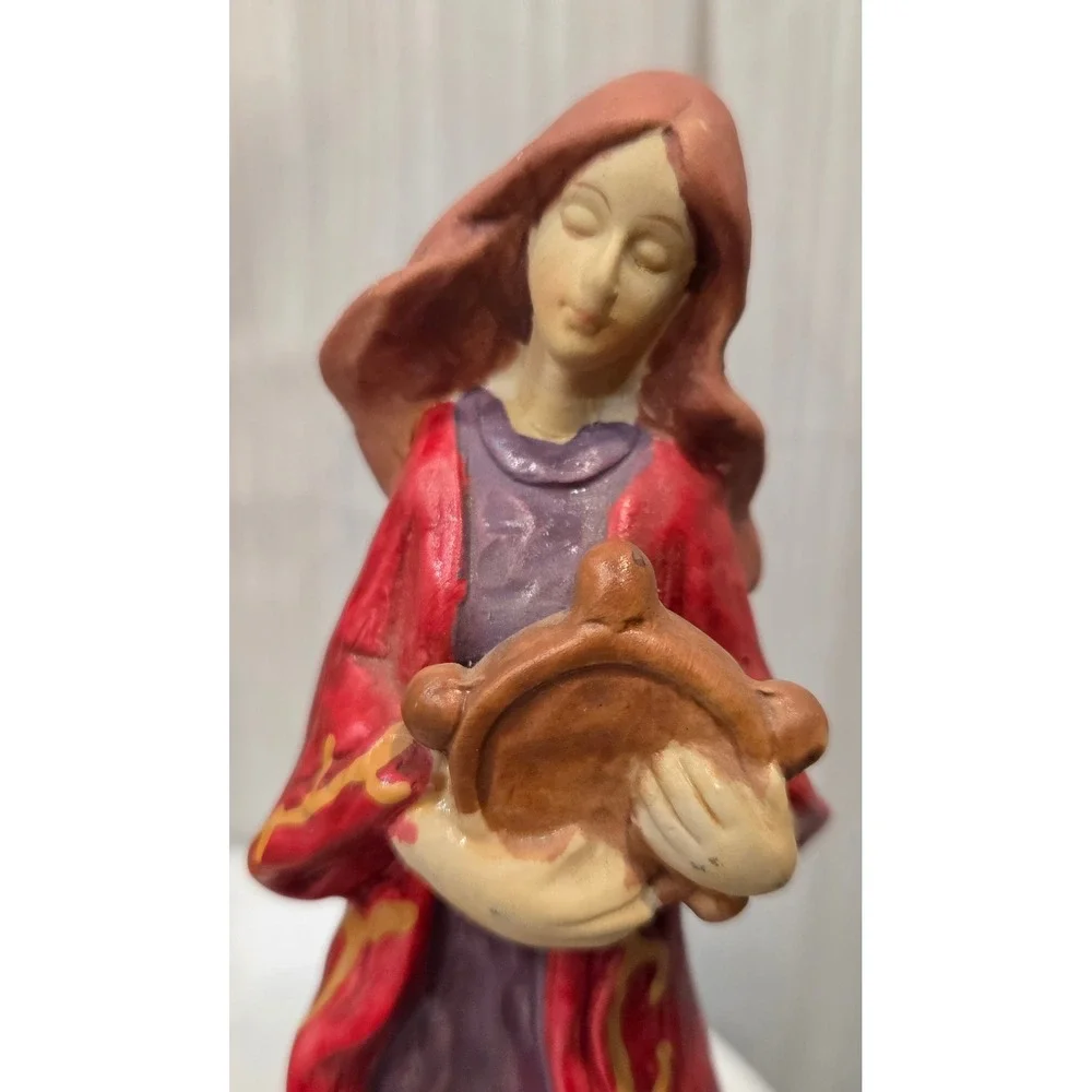Greenbrier International Figurines Set/3 Ceramic Violin Lyre Tambourine Statues
